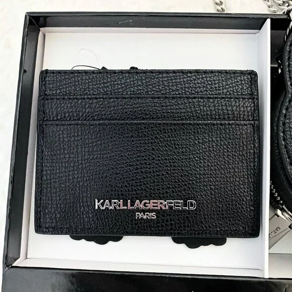 Karl Lagerfeld Paris Karl & Choupette 2pc Mini Cat Purse & Card Holder Gift Set - Picture 8 of 10